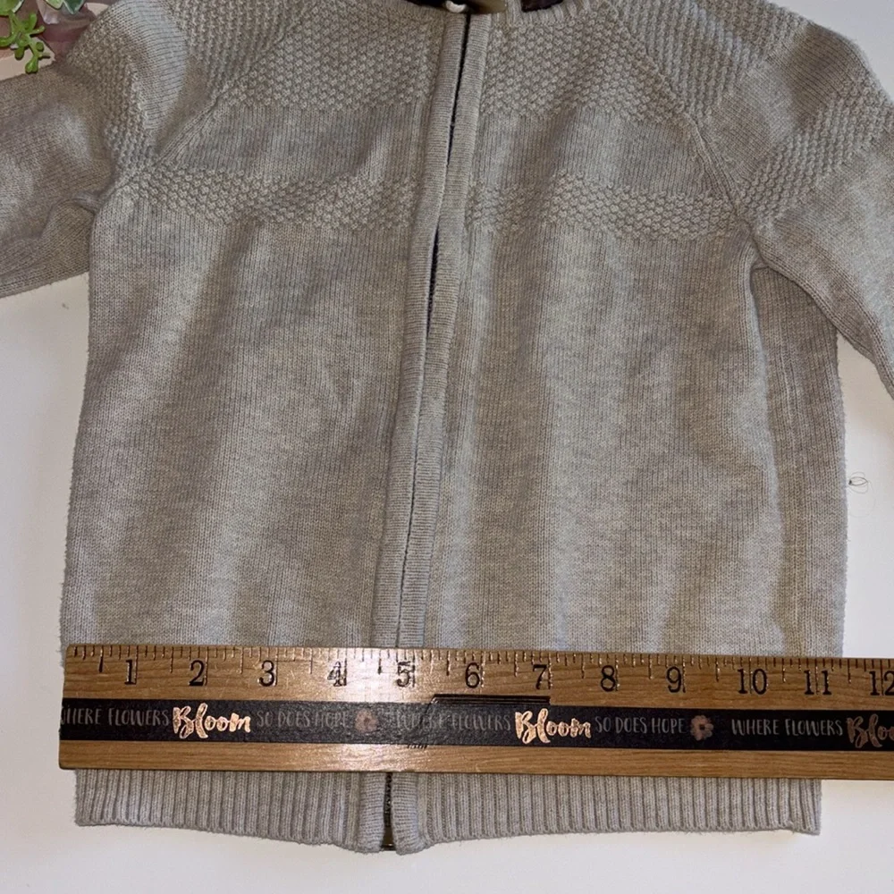 Gray Toddler Zip up Sweater Boys 4T Grandpa Cardigan Zip Up light Gray Sweater